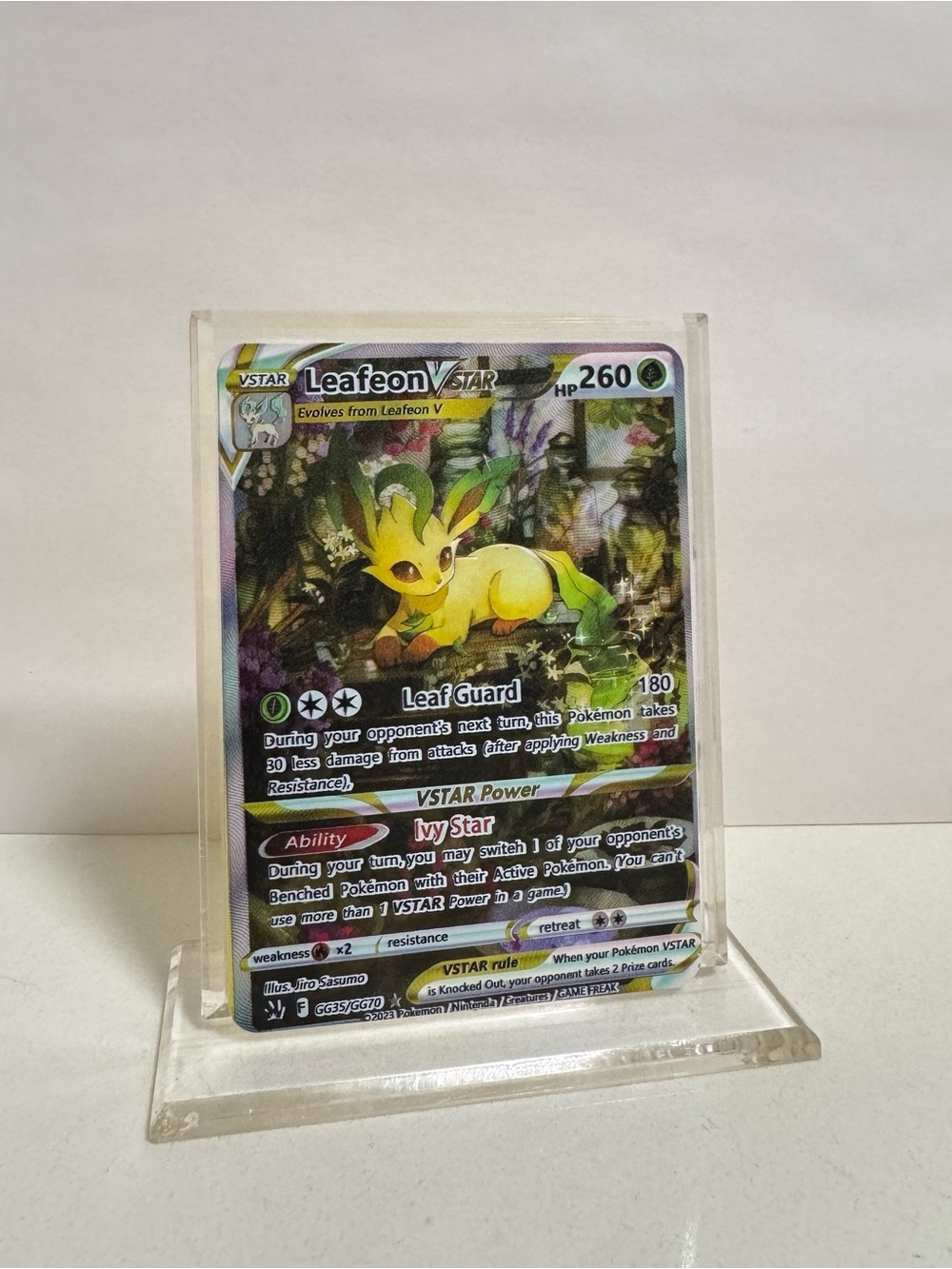Pokemon Leafeon VSTAR GG35/GG70 Gold Metal Card Collectible/Gift/Fan Art